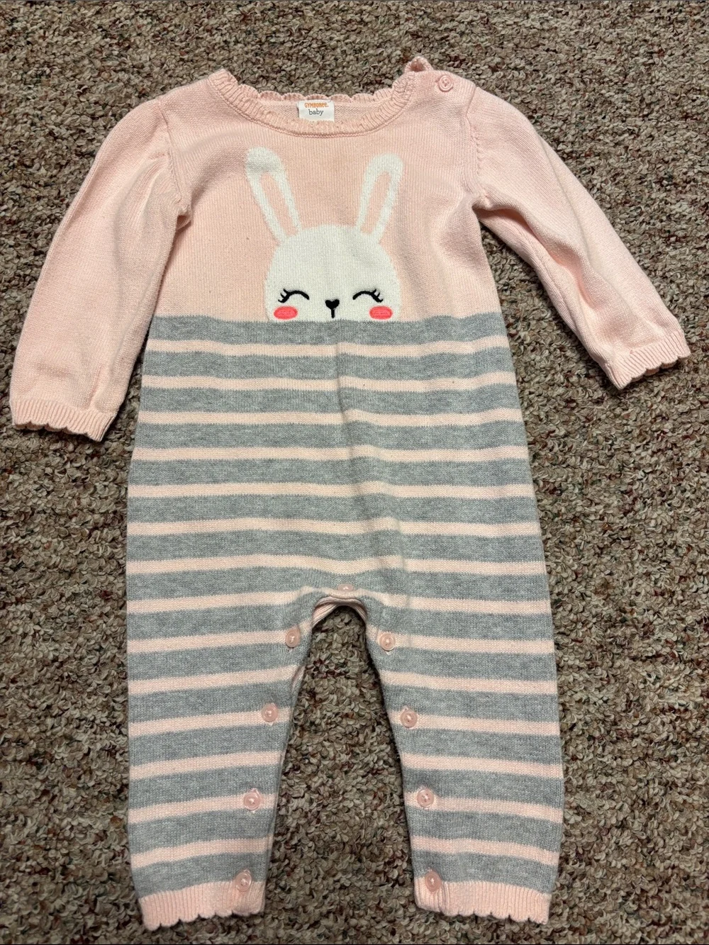 Gymboree Baby Pink Bunny Knit One-Piece Romper